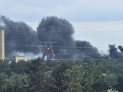 Pożar hali w Polkowicach oraz wypadek w Sobinie